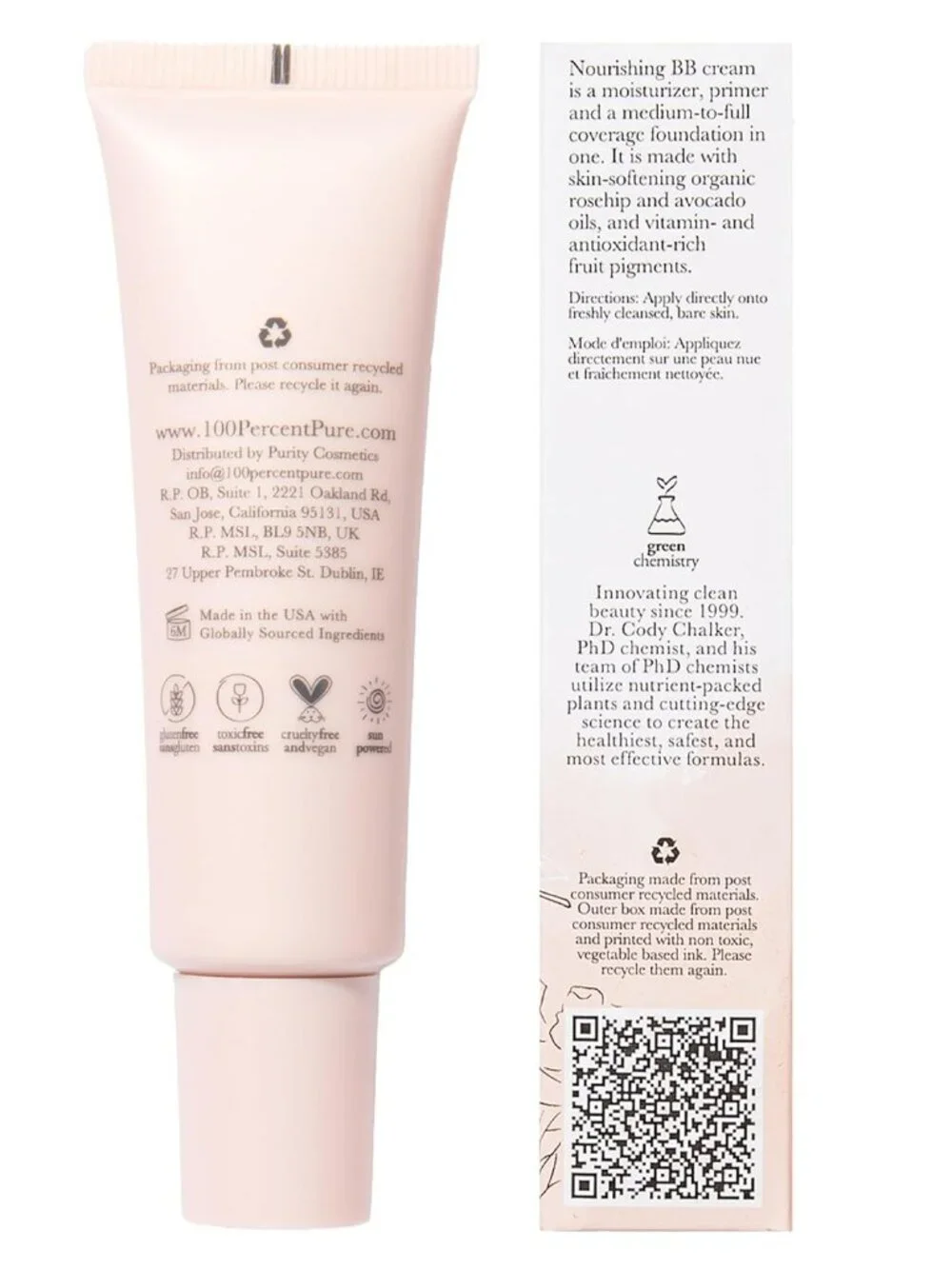 All-In-One Primer Concealer & Foundation Makeup 100% PURE BB Cream Shade 10